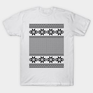 Ikat , Southwest , Navajo , Black And White Aztec T-Shirt